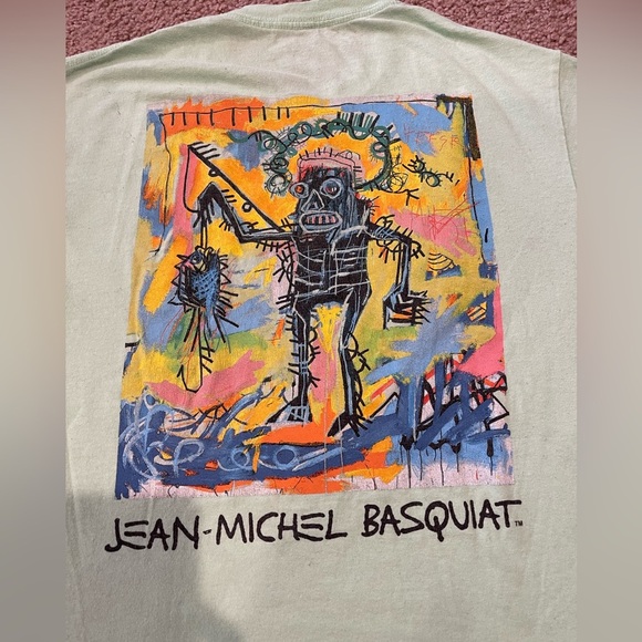 JEAN-MICHEL BASQUIAT Green Graphic Short Sleeve Shirt - Picture 3 of 8